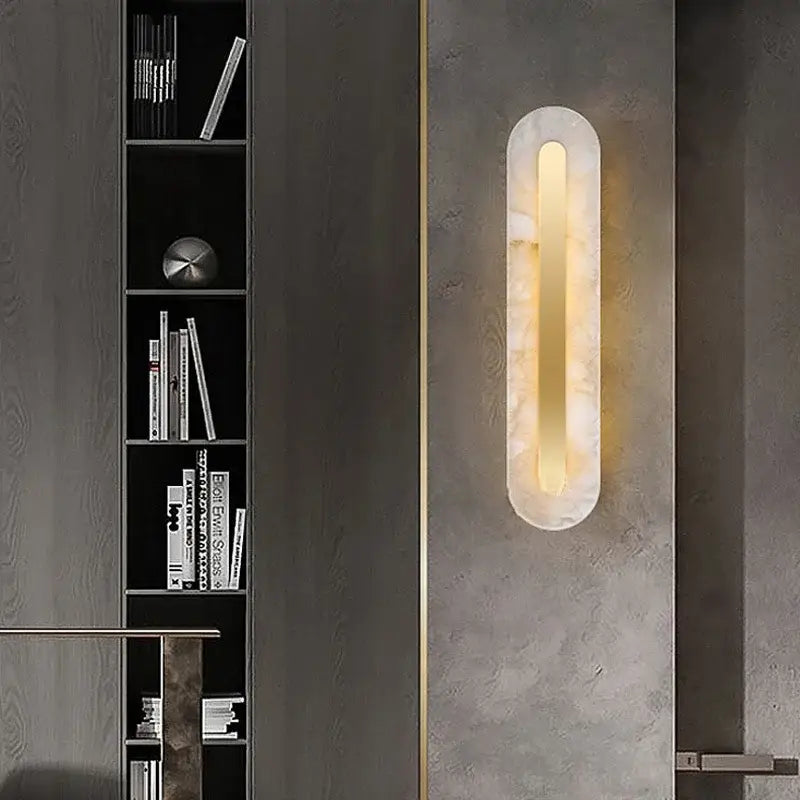 Gold Marble Frosted Wall Lamp