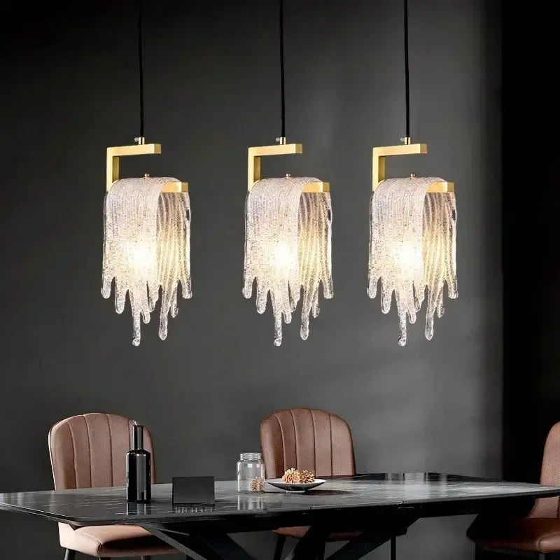 Gold Crystal LED Bedroom Pendant