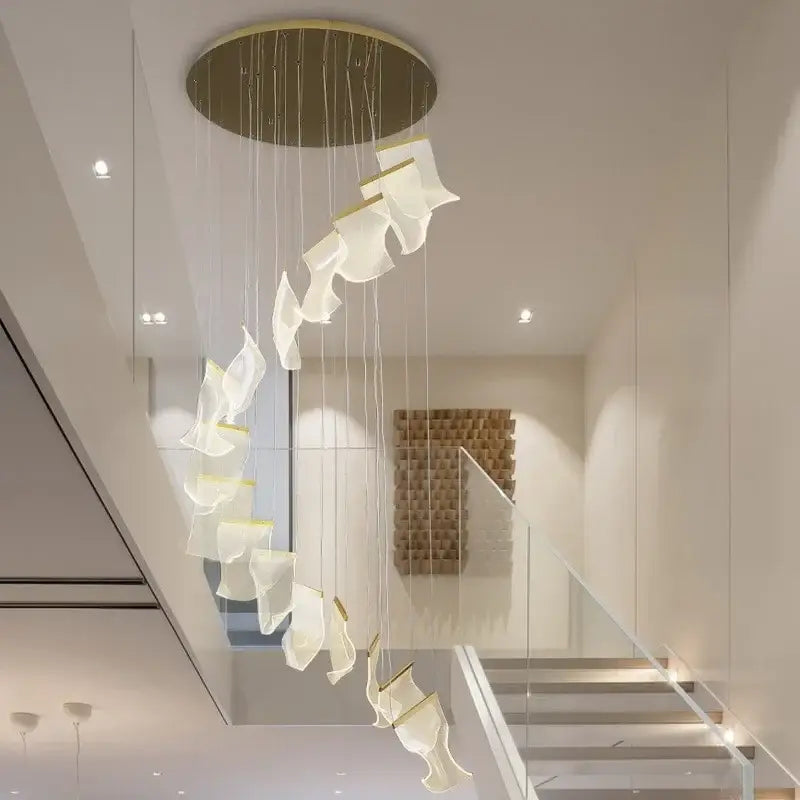Gold Mesh Duplex Chandelier