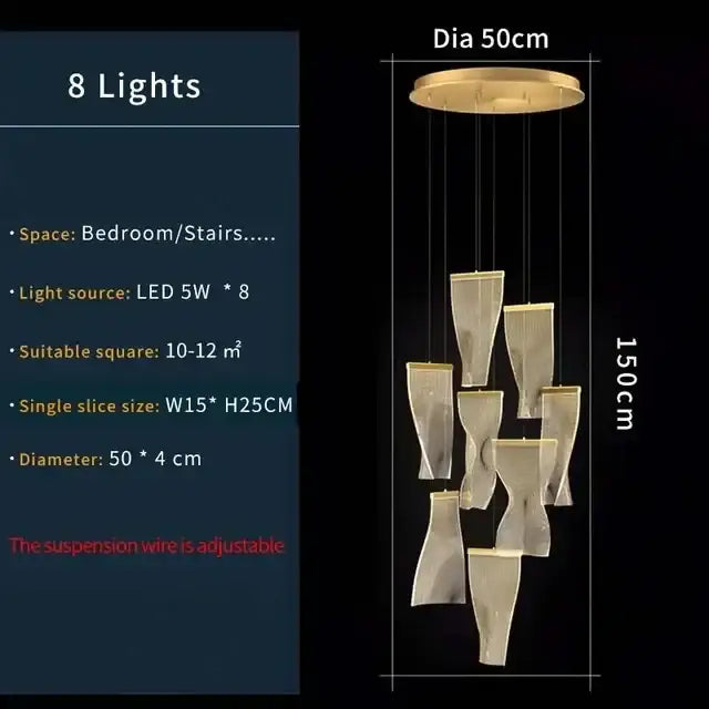 Gold Mesh Duplex Chandelier