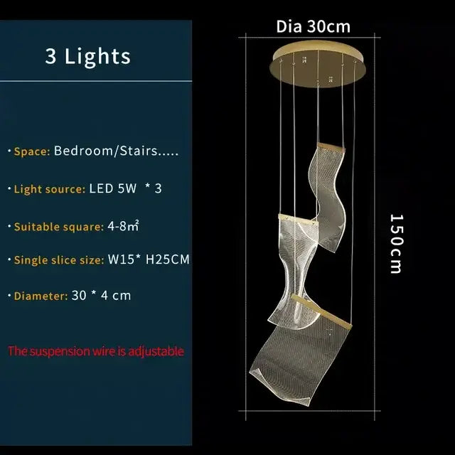 Gold Mesh Duplex Chandelier