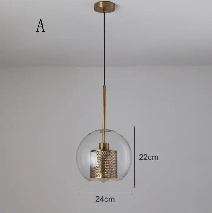 Gold Mesh Glass Pendant
