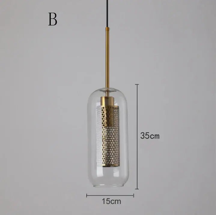 Gold Mesh Glass Pendant