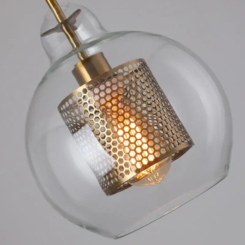 Gold Mesh Glass Pendant