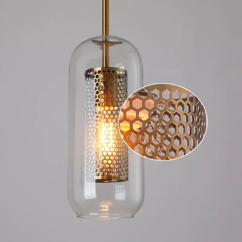 Gold Mesh Pendant Light