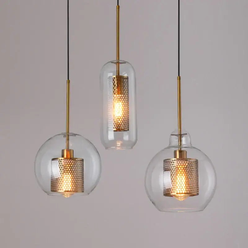 Gold Mesh Pendant Light