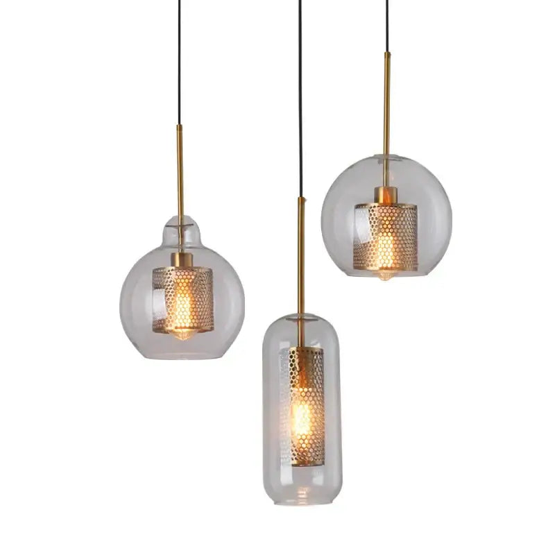 Gold Mesh Pendant Light