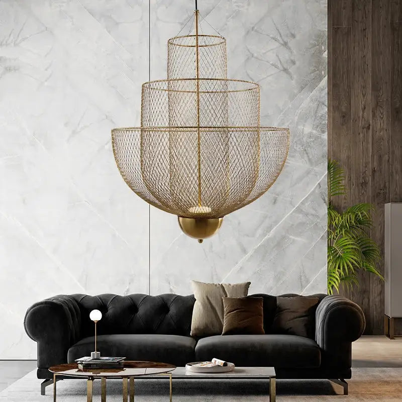 Gold Mesh Ceiling Chandelier