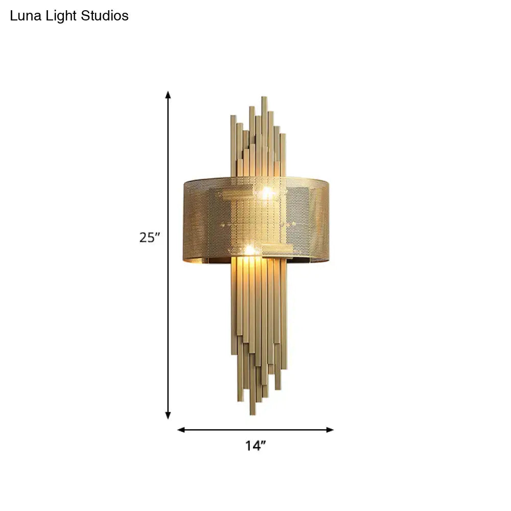 Gold Mesh Dual-Head Sconce Lamp