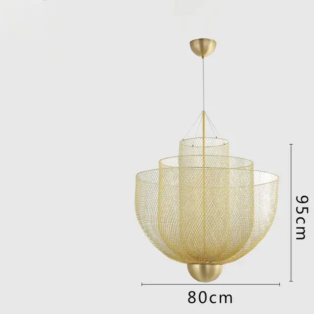 Gold Mesh Tiered Chandelier