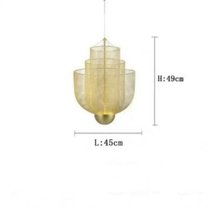 Gold Mesh Tiered Chandelier