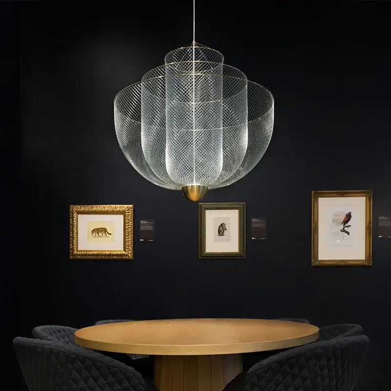 Gold Mesh Tiered Chandelier