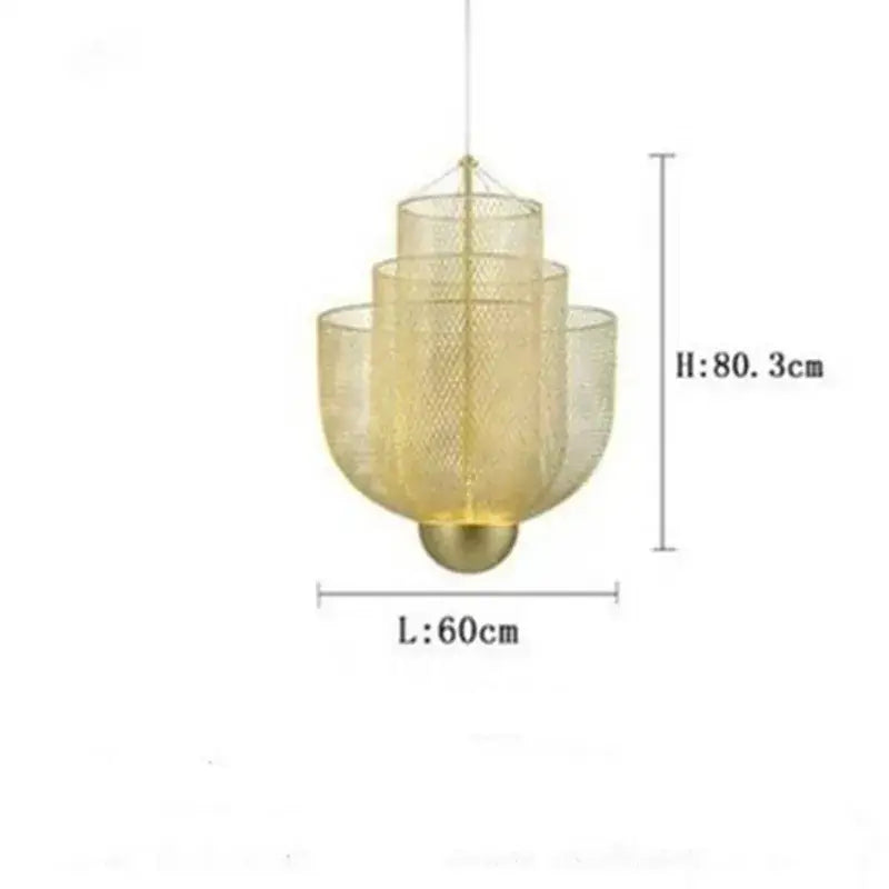 Gold Mesh Tiered Chandelier