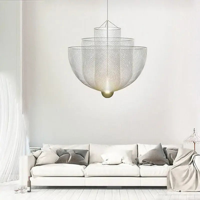 Gold Mesh Tiered Chandelier