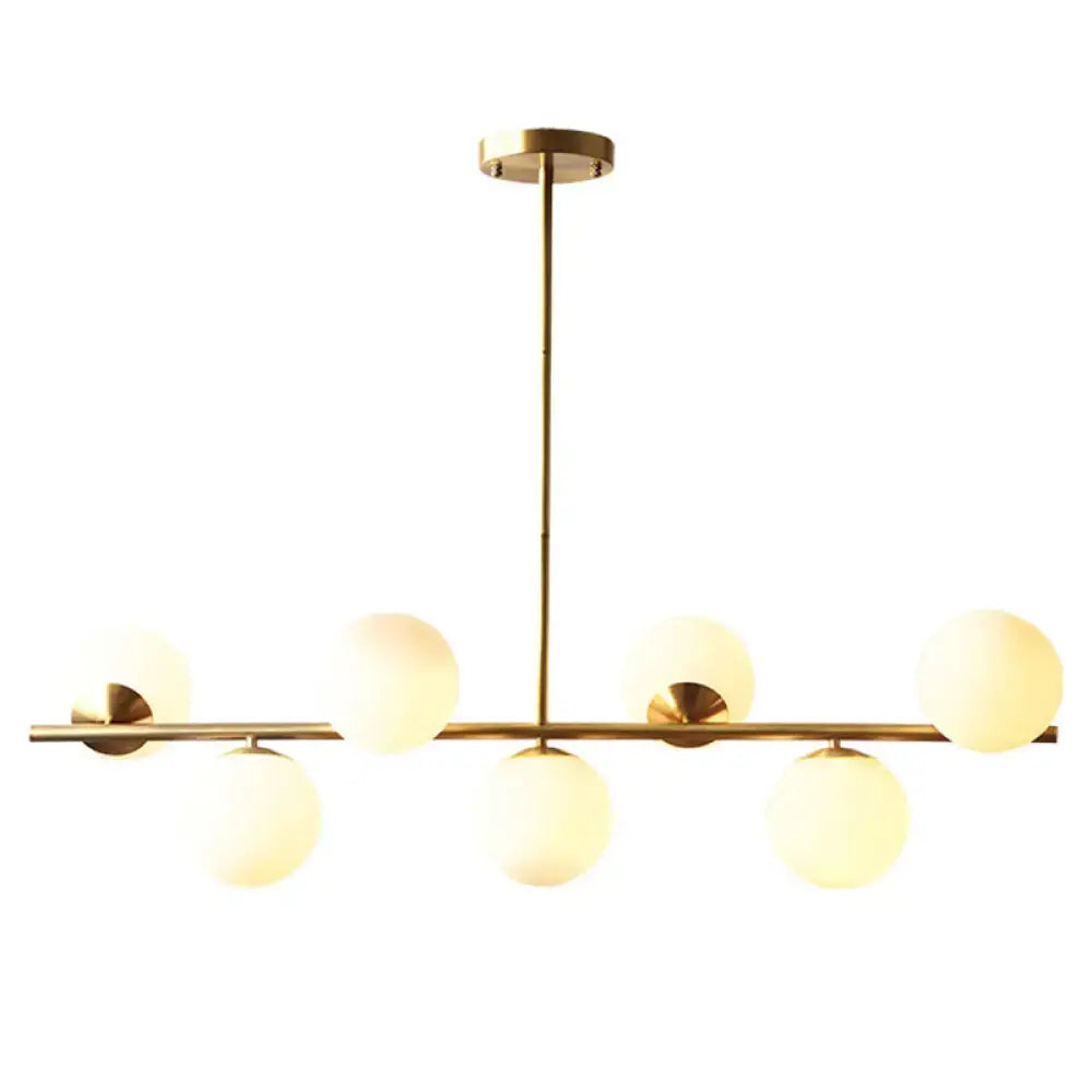 Gold Metal Spherical Seven-Light Island Pendant