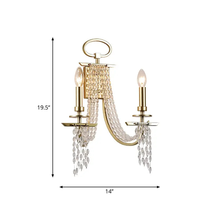 Gold Crystal Candle Sconce