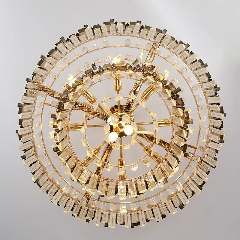 Gold Crystal Chandelier Pendant for Dining Room