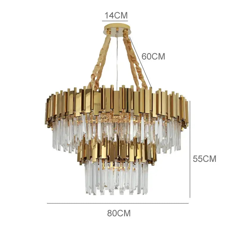Gold Crystal Chandelier Pendant for Dining Room