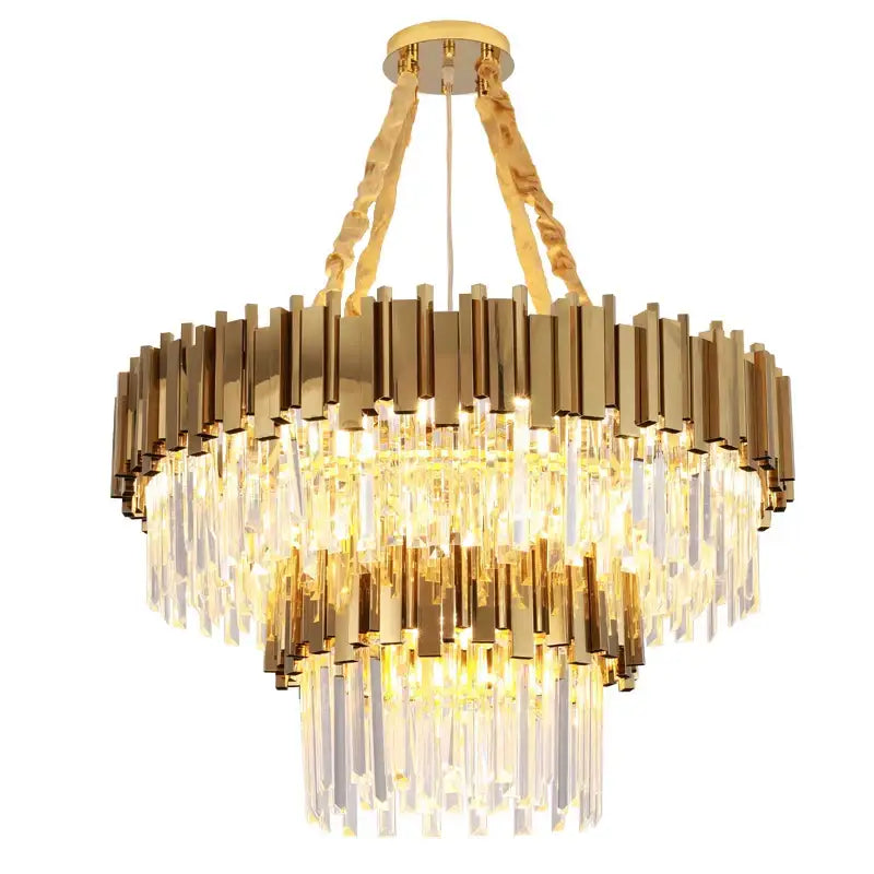 Gold Crystal Chandelier Pendant for Dining Room