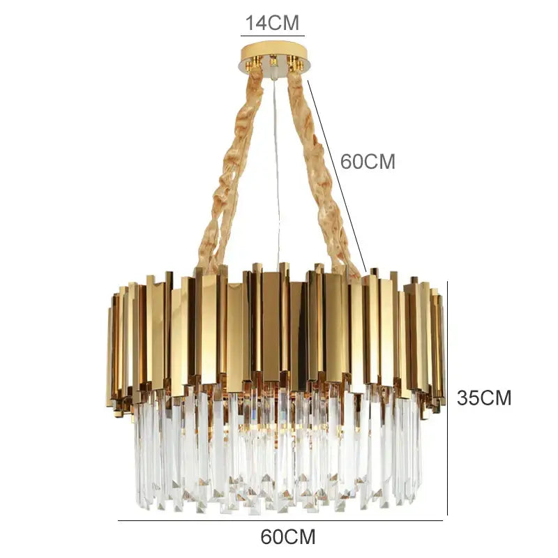 Gold Crystal Chandelier Pendant for Dining Room
