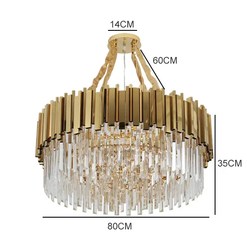 Gold Crystal Chandelier Pendant for Dining Room