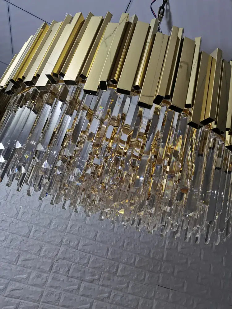 Gold Crystal Chandelier Pendant for Dining Room
