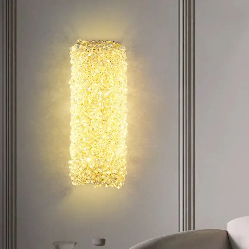 Gold Crystal Wall Light for Bedrooms and Stairs