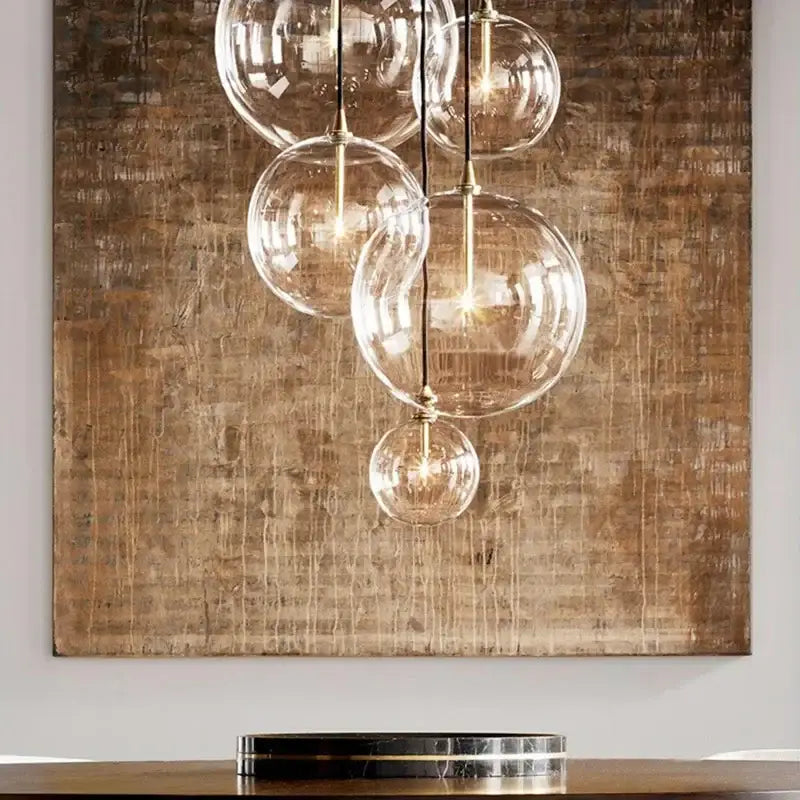 Gold 3-Light Cluster Globe Pendant Light