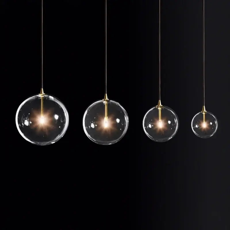 Gold 3-Light Cluster Globe Pendant Light
