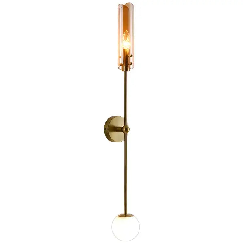 Gold Frosted Globe Wall Sconce for Bedrooms