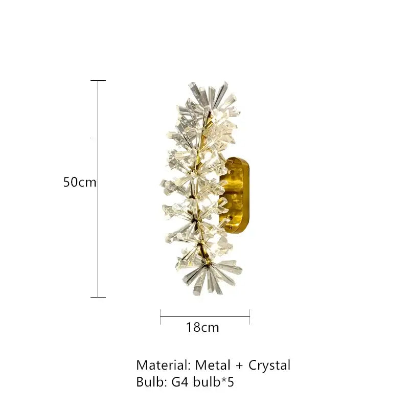 Gold Crystal Wire Dining Chandelier Light