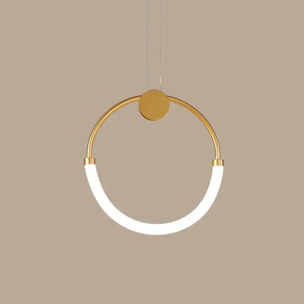Gold Ring Acrylic Living Room Pendant Light