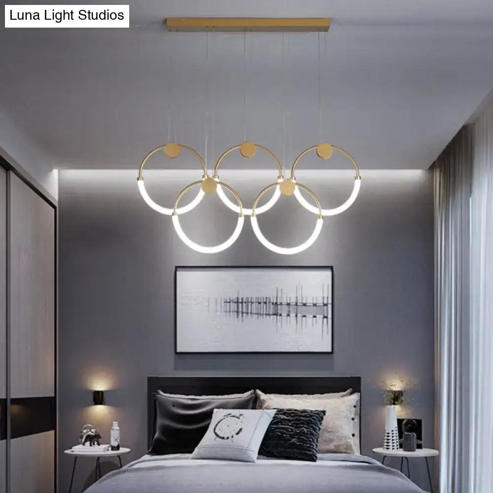 Gold Ring Acrylic Living Room Pendant Light
