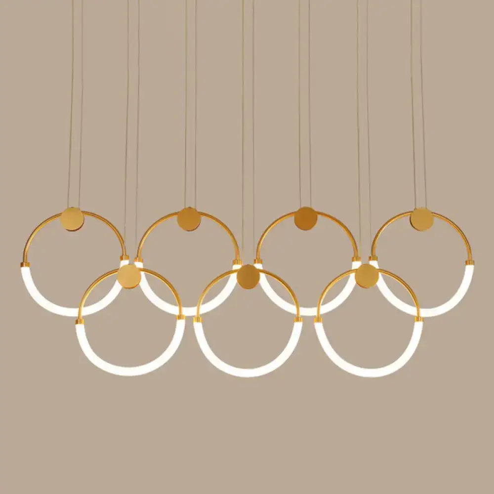 Gold Ring Acrylic Living Room Pendant Light