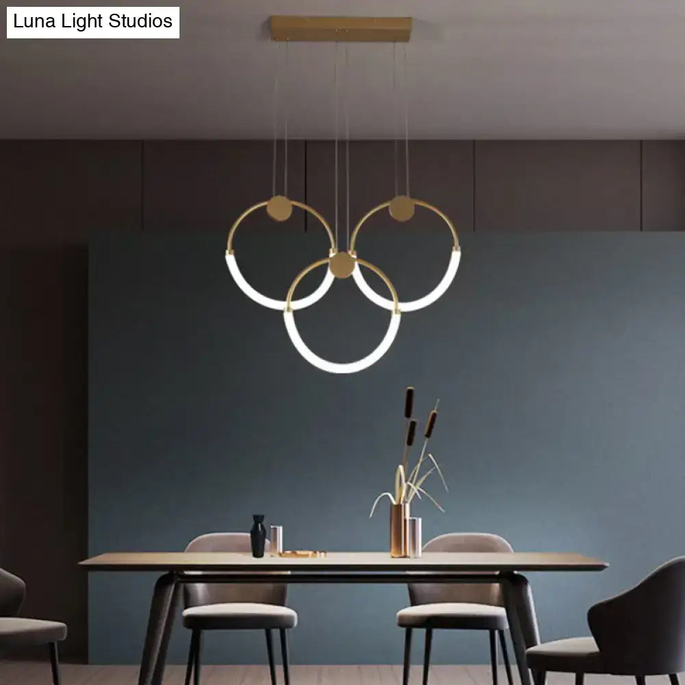 Gold Ring Acrylic Living Room Pendant Light