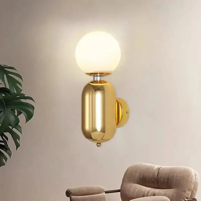Gold Mirror Ball Sconce