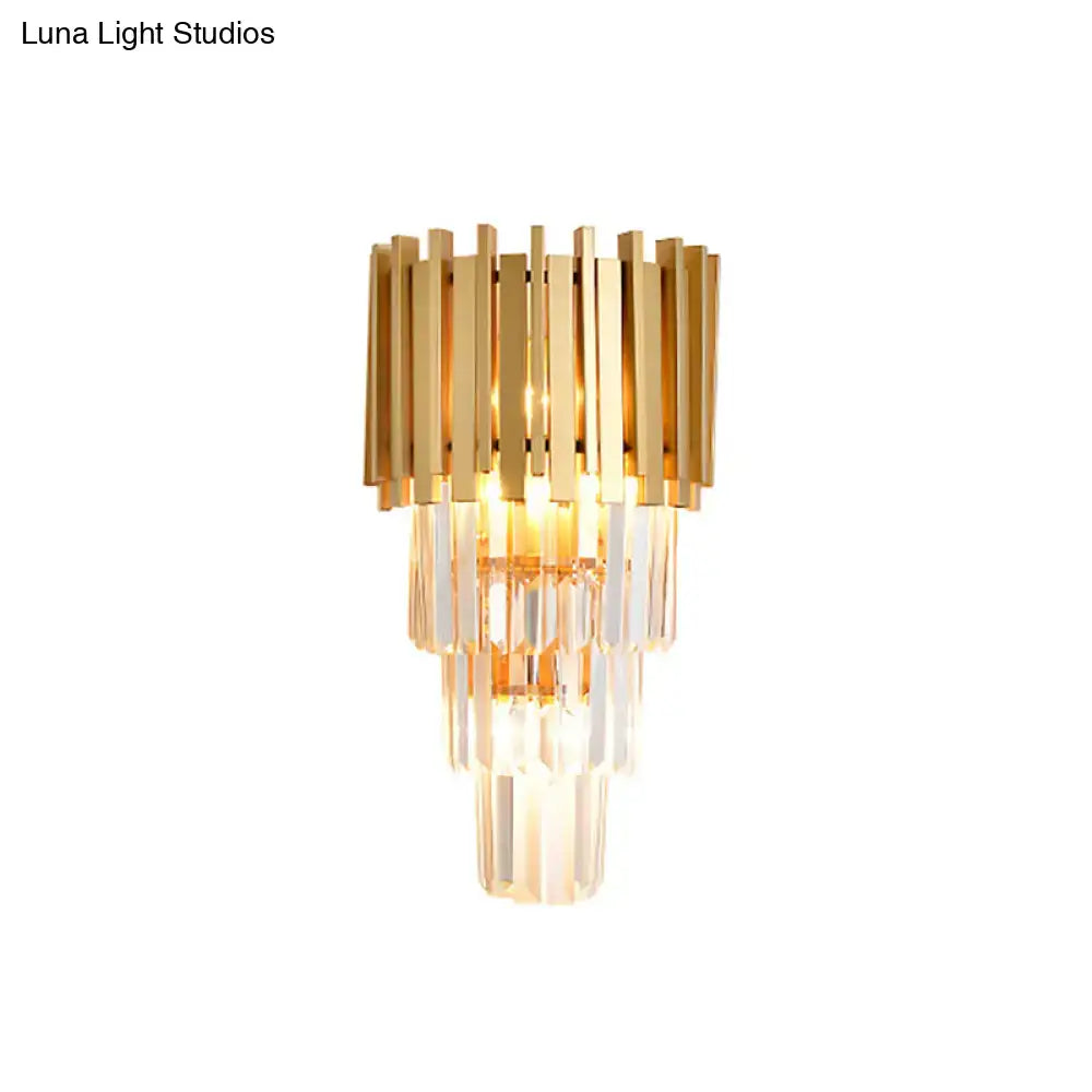 Gold Crystal Prism Wall Light for Dining Room