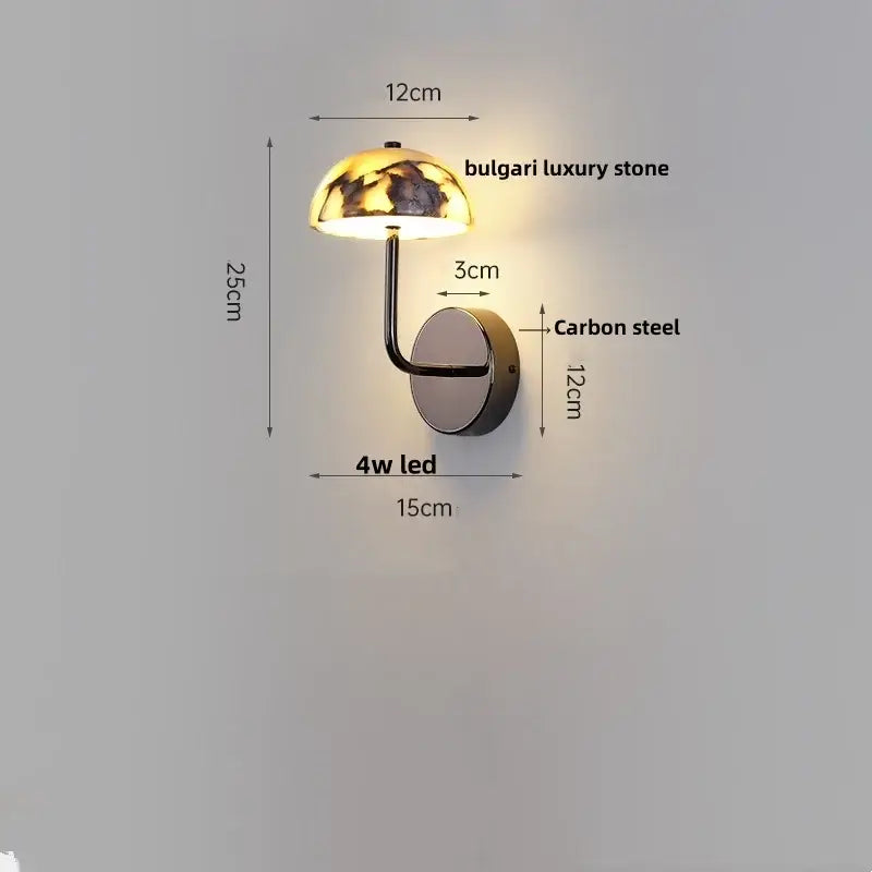 Gold Mushroom Wall Lamp