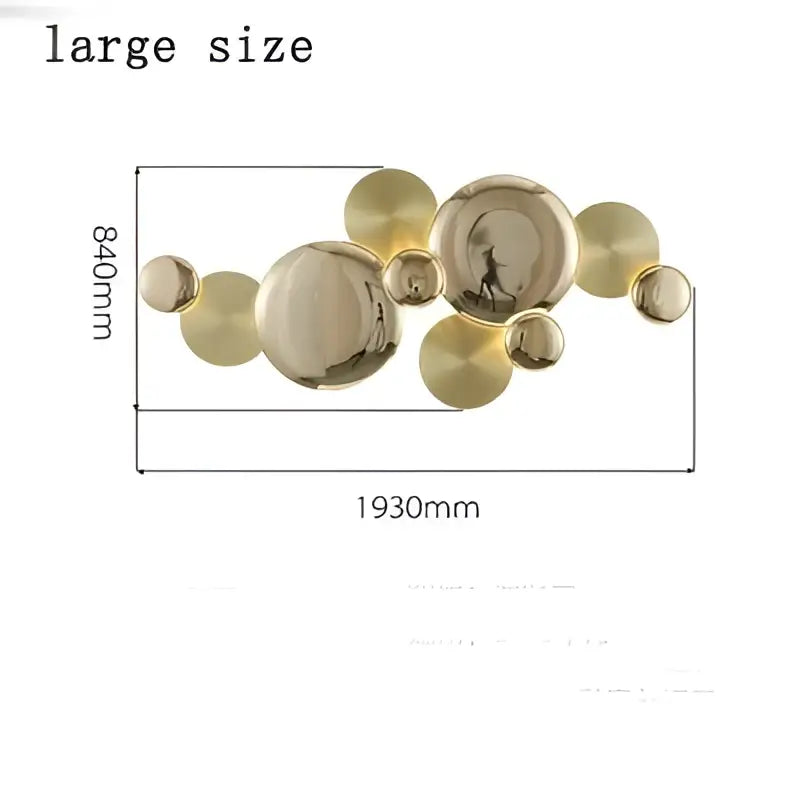 Art Deco Gold Spherical Wall Sconce 193cm