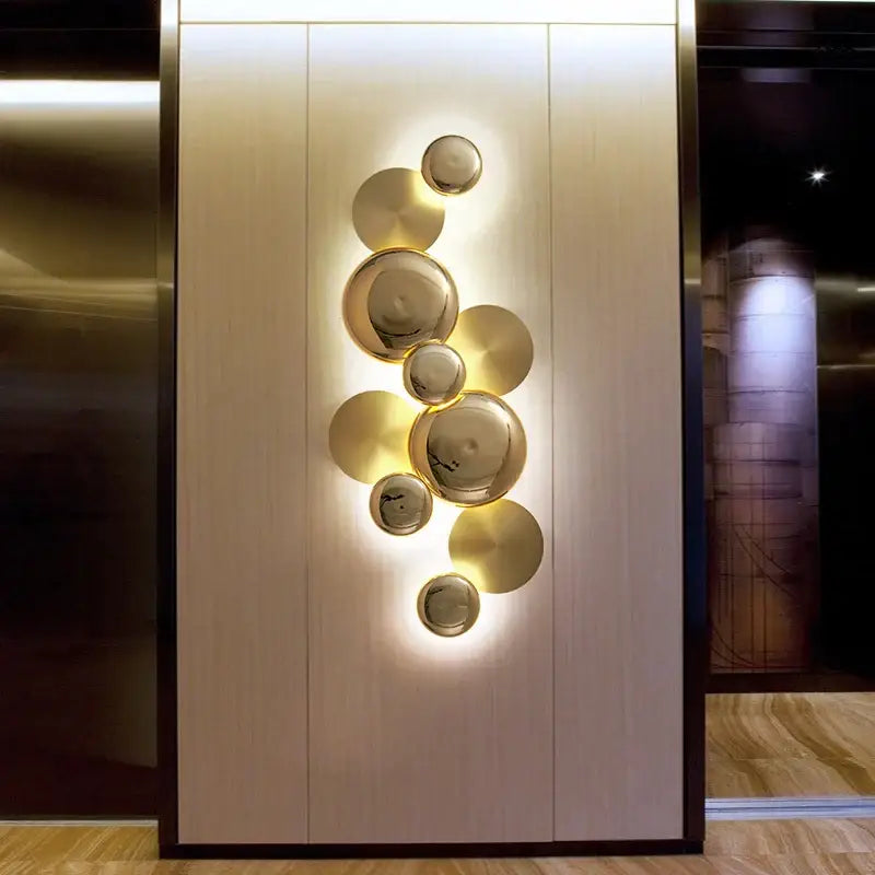 Art Deco Gold Spherical Wall Sconce 193cm