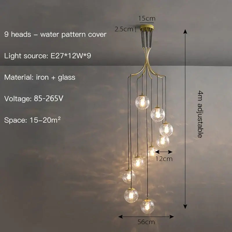 Gold Cascading Pendant Light