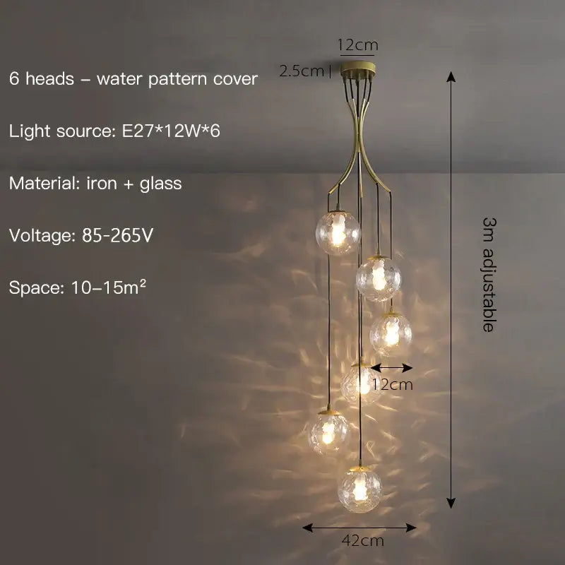 Gold Cascading Pendant Light