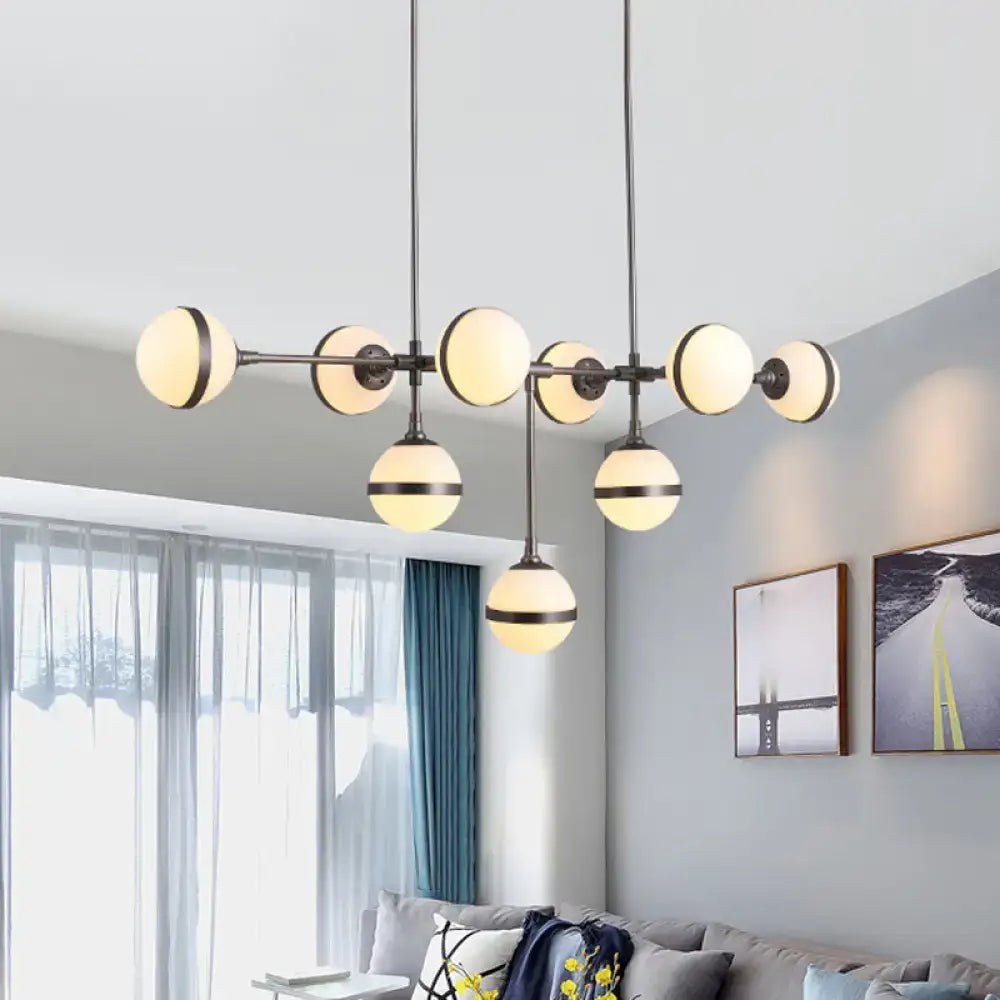 Gold Orb Glass Chandelier