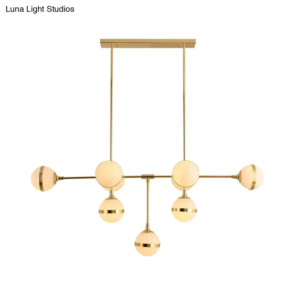 Gold Orb Glass Chandelier
