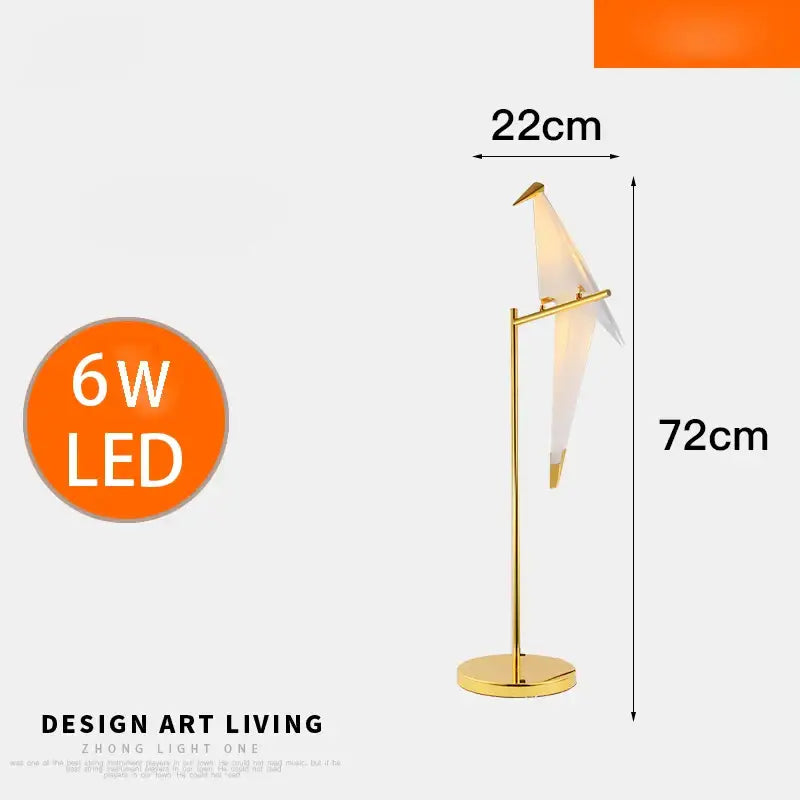 Gold Origami Bird Lamp