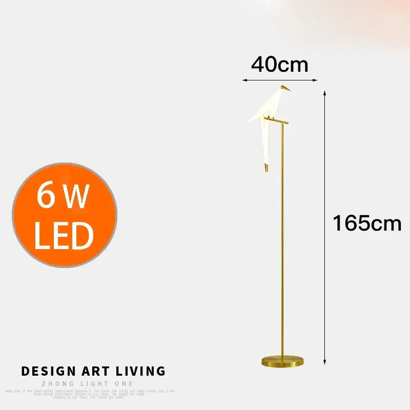 Gold Origami Bird Lamp