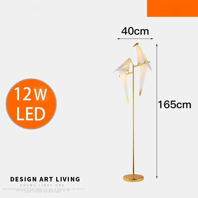 Gold Origami Bird Lamp