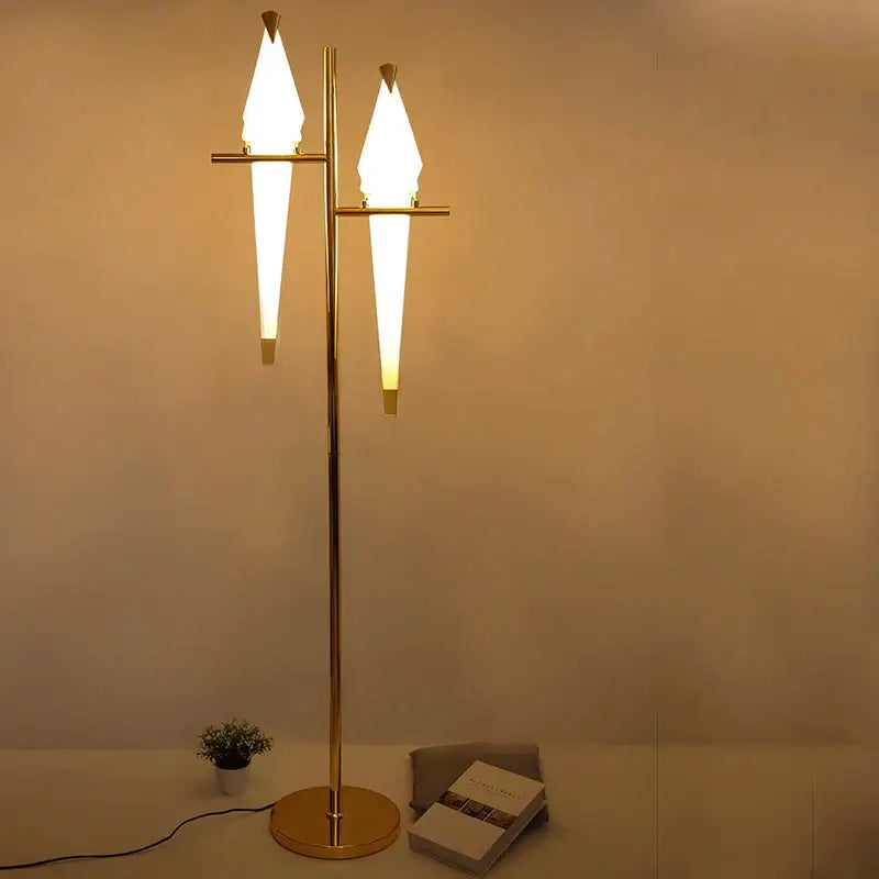 Gold Origami Bird Lamp