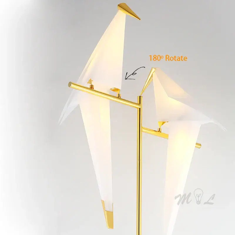 Gold Origami Bird Lamp