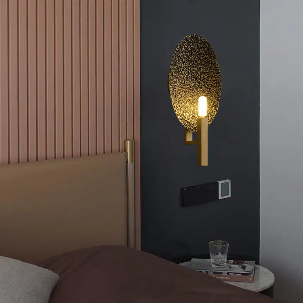 Gold Metal Speckled Glass Sconce